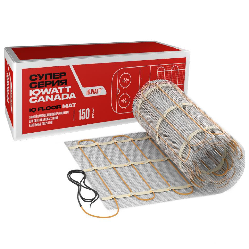 Тонкий самоклеящийся греющий мат 150 Вт/м.кв - 18м² IQ FLOOR MAT 00123 IQWATT