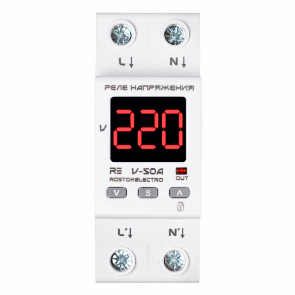 Реле напряжения 50А ROSTOKELECTRO RE V-50A
