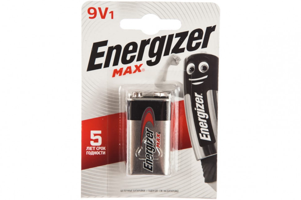 Щелочная батарейка Energizer 6LR61 MAX 9В (Батарейка крона в блистере 1шт) Щелочная батарейка Energizer 6LR61 MAX 9В (Батарейка крона в блистере 1шт)