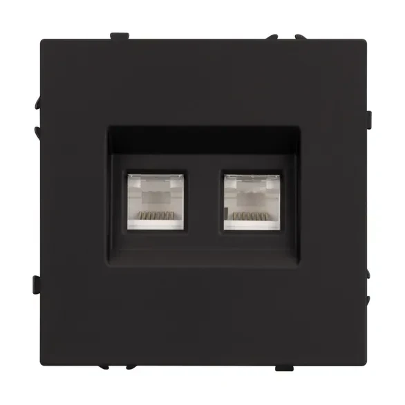 Розетка компьютерная двойная 6 kat, IP-20. NEO PLUS (черный)