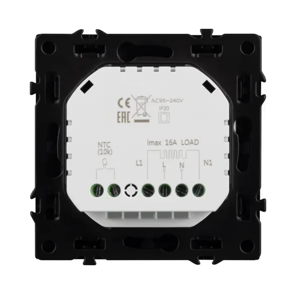 Терморегулятор Wi-Fi с датчиком, цвет черный, IP-20, NEO_PLUS