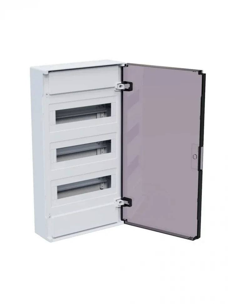 Щит навесной 36 модуля белый с прозрачной черной дверцей OptiBox Pro 36-NKR-IP40