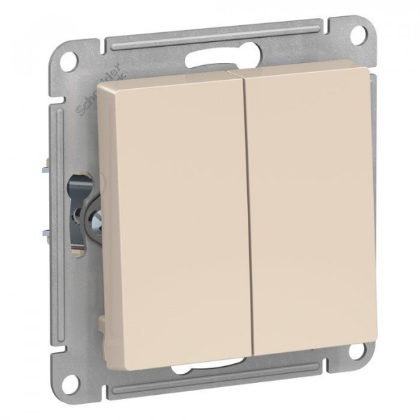 Переключатель двухклавишный Systeme Electric Atlas Design бежевый ATN000265
