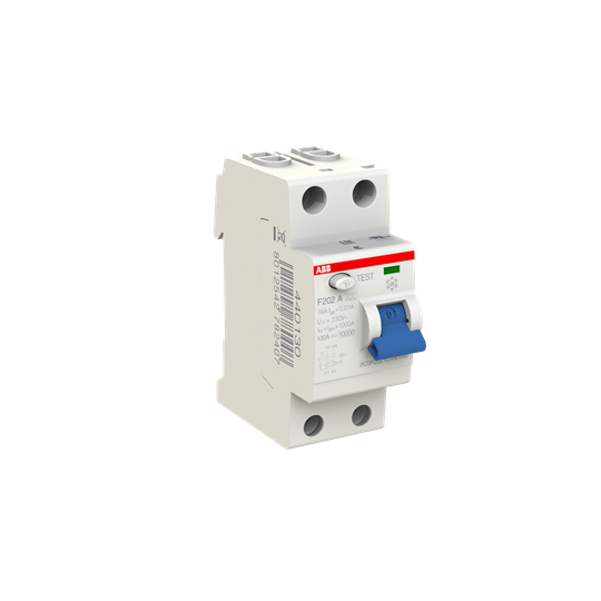 Устройство защитного отключения (УЗО) ABB F202 A-16/0.01 Тип-A  2P 16A 10мА 2CSF202101R0160
