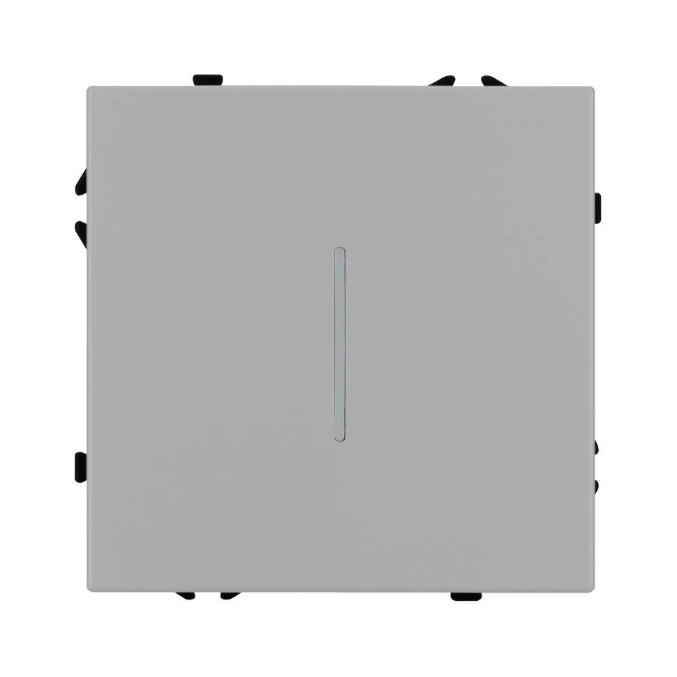 Выключатель одноклавишный с подсветкой LED, NEO PLUS (Светло серый)