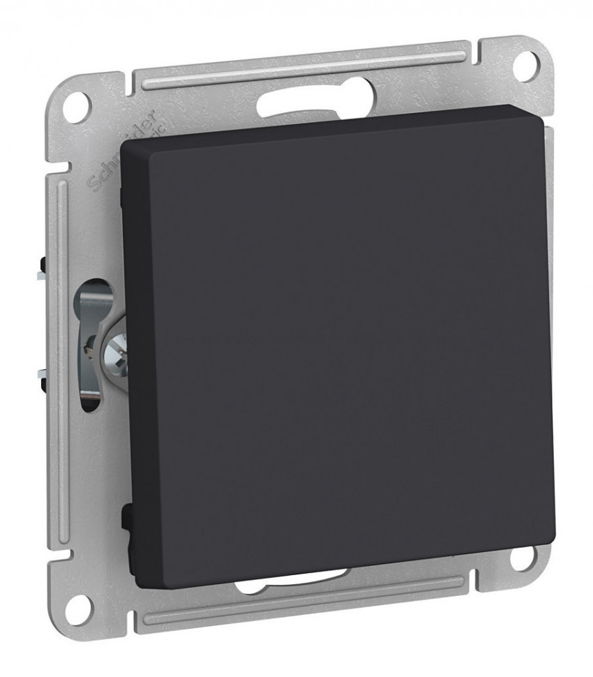 Переключатель 1-клавишный IP44 Systeme Electric Atlas Design Aqua, скрытый монтаж, карбон ATN441061