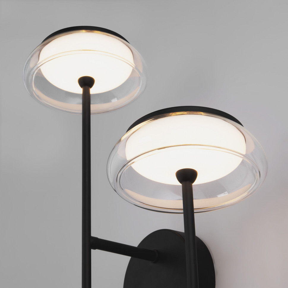 Настенный светильник со стеклянным плафоном 50388/2 LED черный