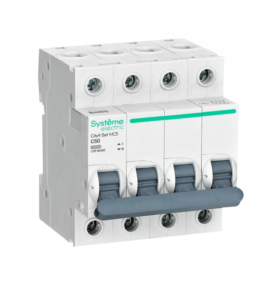 Автоматический выключатель (АВ) С 50А 4P 6kA 400В Systeme Electric City9 Set C9F36450