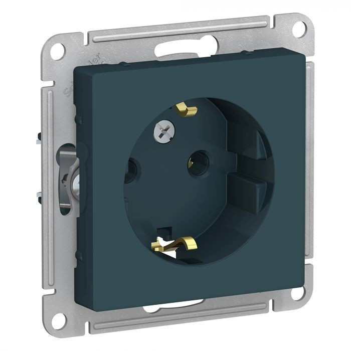Розетка силовая Schneider Electric Atlas Design изумруд ATN000843