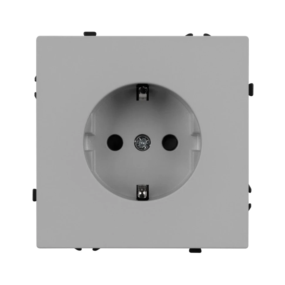Розетка с заземлением Schuko с защитными шторками, 250В NEO PLUS (Светло серый) Розетка с заземлением Schuko с защитными шторками, 250В NEO PLUS (Светло серый)