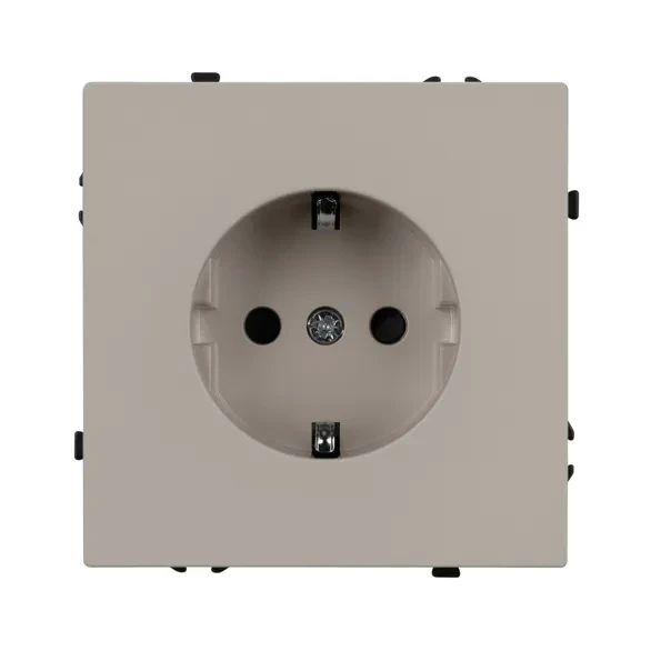 Розетка с заземлением Schuko с защитными шторками, 250В NEO PLUS  (кашемир)