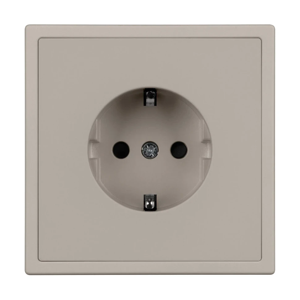 Розетка с заземлением Schuko с защитными шторками, 250В NEO PLUS  (кашемир)