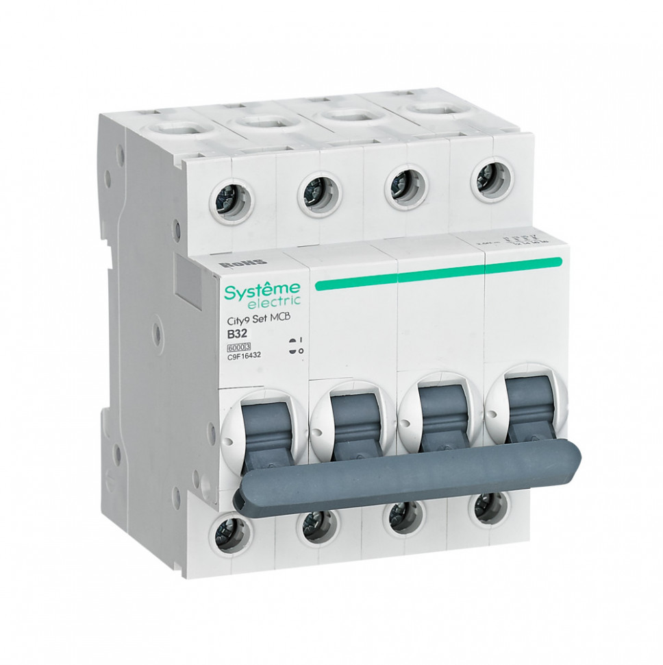 Автоматический выключатель (АВ) B 32А 4P 6kA 400В Systeme Electric City9 Set C9F16432