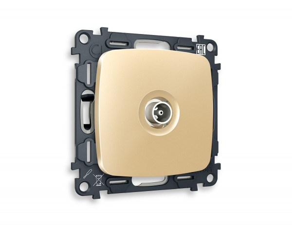 Комплект механизма TV розетки оконечной OMEGA MO613010 Шампань 50-870 MHz 1dB QUANT