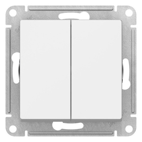 Выключатель двухклавишный Systeme Electric Atlas Design Лотос ATN001351