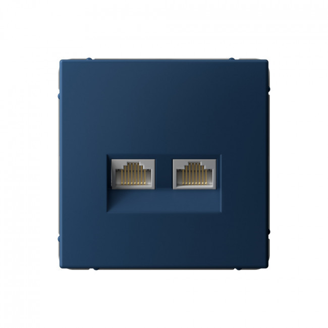 Розетка двойная Schneider Art Gallery RJ-45 кат. 6a, Аквамарин GAL001188