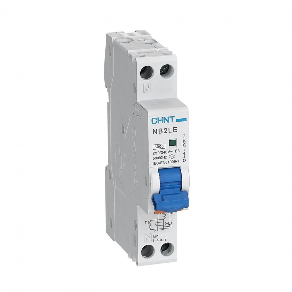 Дифференциальный автомат АВДT CHINT NB2LE 1мод. 1P+N 6kA х-ка C 25А тип А 30mA (R) 689009