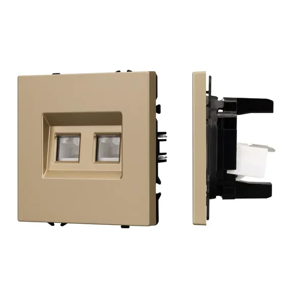 Розетка компьютерная двойная 6 kat, IP-20 NEO PLUS (золото)