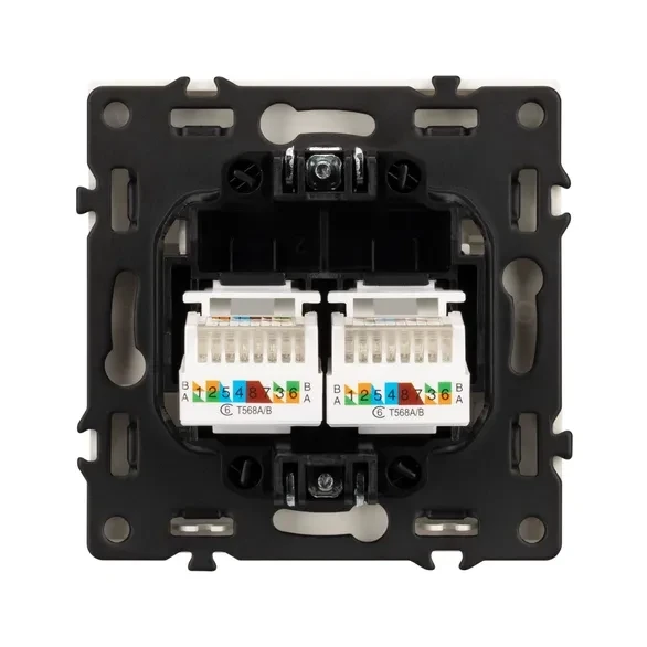 Розетка компьютерная двойная 6 kat, IP-20 NEO PLUS (золото)