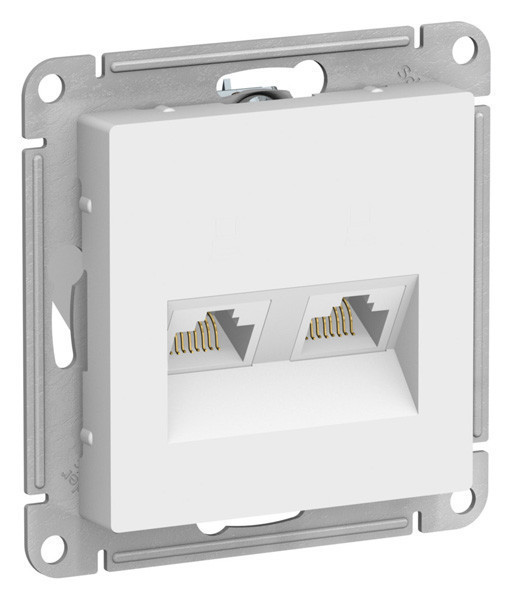 Розетка двойная Systeme Electric Atlas Design RJ-45 кат. 5е, Лотос ATN001385
