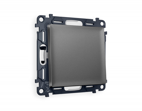 Комплект механизма 1-клавишного выключателя ALFA MA651010 Антрацит серый QUANT