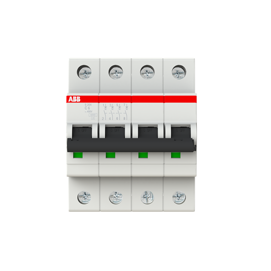 Автоматический выключатель ABB S204-C6 4P 6kA 6А 2CDS254001R0064