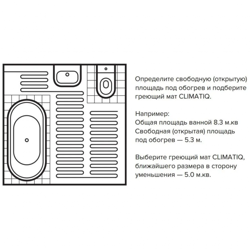 Тонкий самоклеящийся греющий мат 150 Вт/м.кв - 3,5м² CLIMATIQ MAT 206068 IQWATT