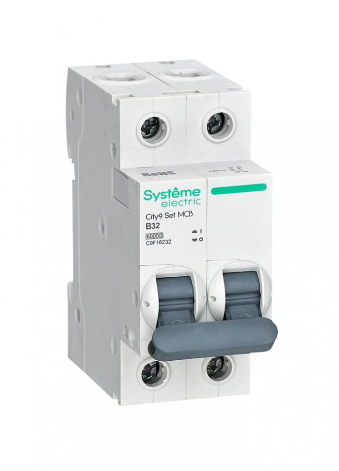 Автоматический выключатель (АВ) B 32А 2P 6kA 230В Systeme Electric City9 Set C9F16232